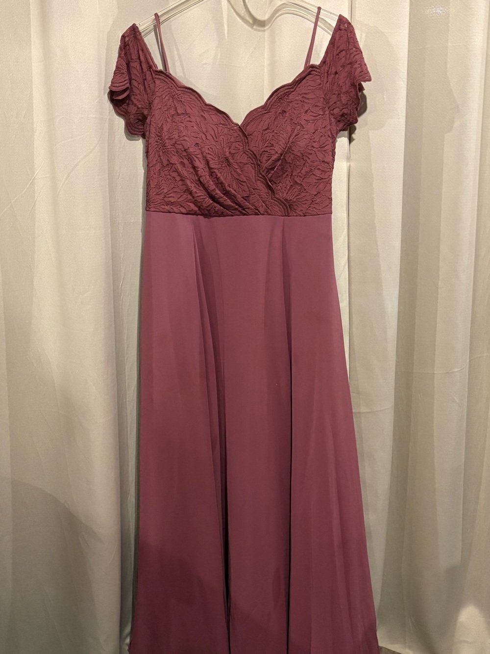 Women's Mauve Off-Shoulder Evening Dress